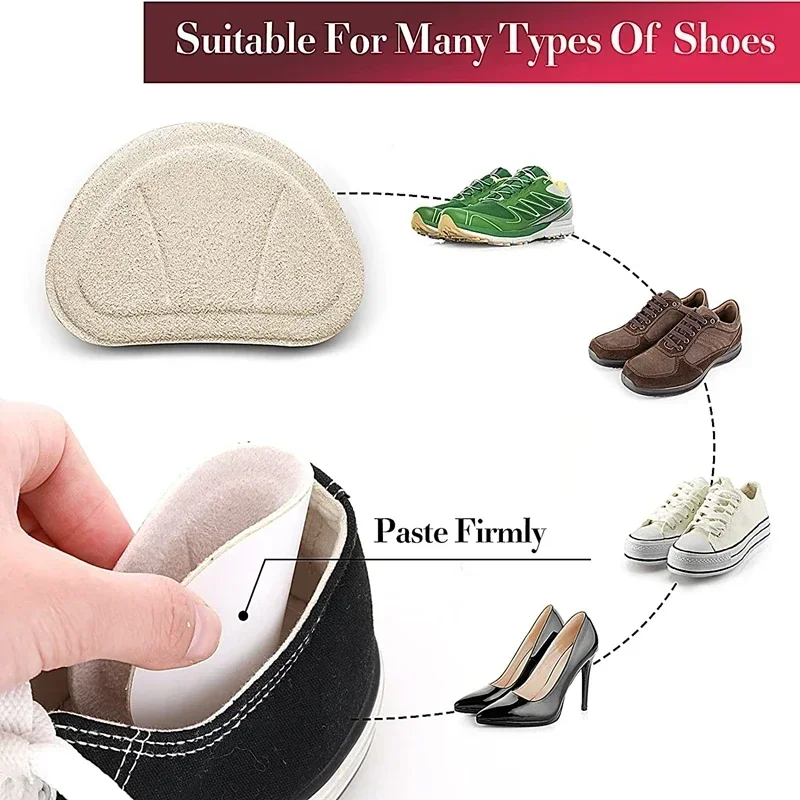Sneakers High Heel Cushion Pads Heel Liners Grips Foot Care Protector Shoe Insoles Stickers for Loose Shoes Heel Women Men 3/6mm