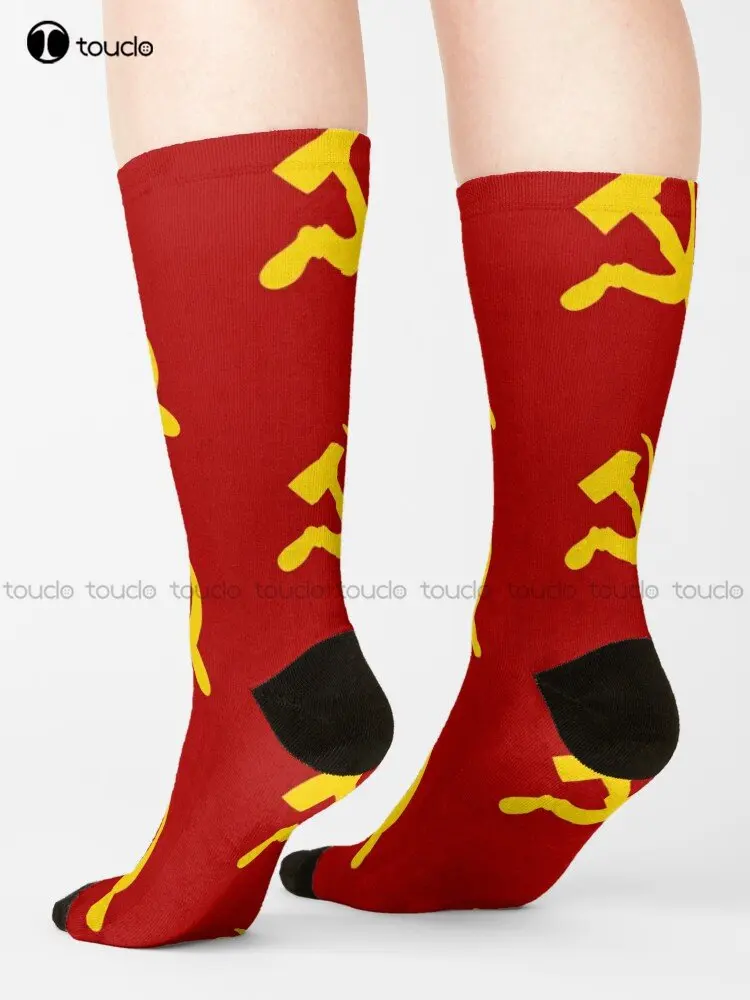 Communism Symbol Pattern Socks Mens Socks Size Personalized Custom Unisex Adult Teen Youth Socks Custom Gift 360° Digital Print