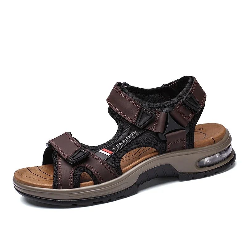 Brand New Men Summer Soft Sandals High Quality Leather Casual Shoes Man Rome Beach Sandals Fashion Men Sandals Big Size 38-47