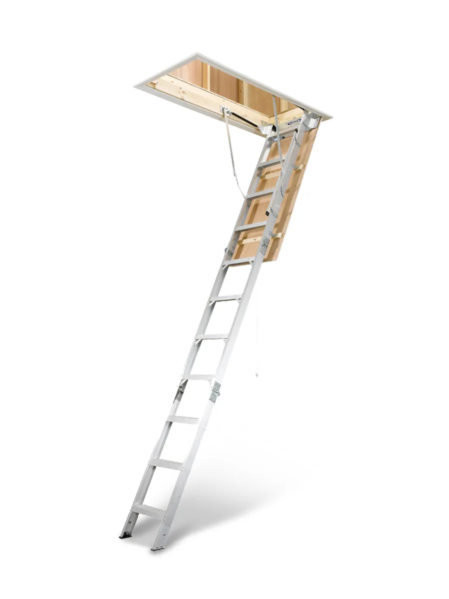 Thickened Aluminum Alloy Attic Ladder For Household Folding Pavilion Anti Slip Telescopic Ladder