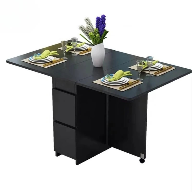 Simple wooden folding dining table and chairs