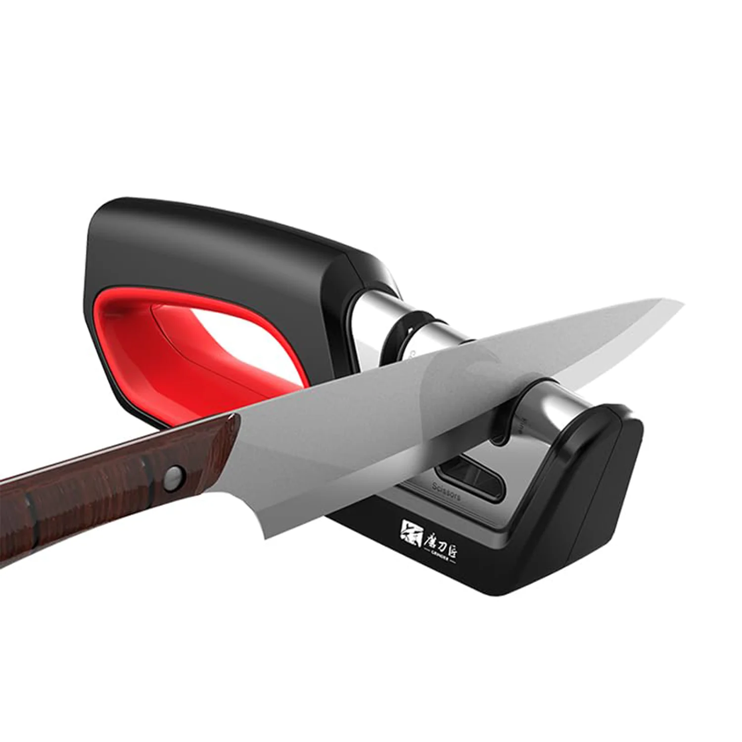 4 in 1 주방 샤프너는 톱니 모양의 칼날 칼과 가위, 다이아몬드 텅스텐 강철 세라믹을 ... - 3