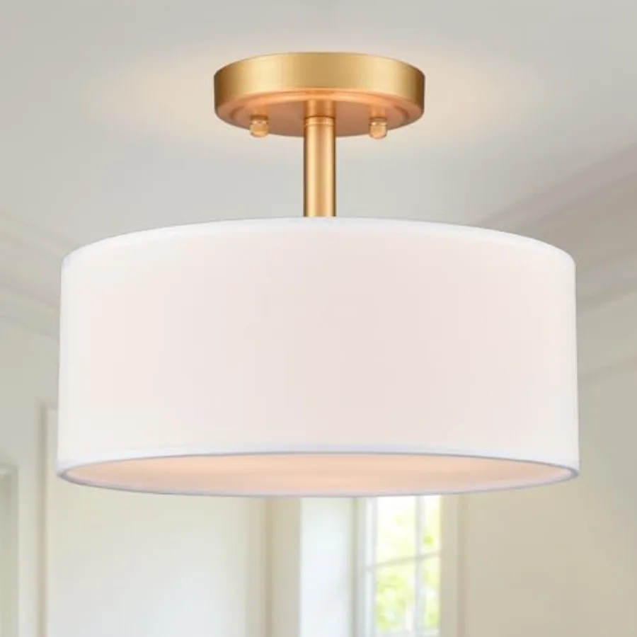 

Современный потолочный светильник-барабан, полувстраиваемый, на 3 лампы, для прихожей