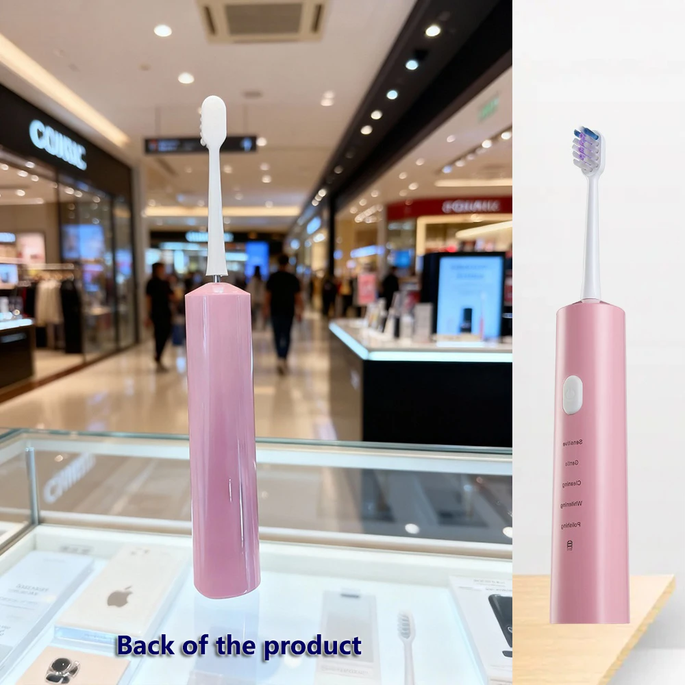 

Intelligent vibration-sensing electric toothbrush, USB charging, equipped with soft bristles, multiple cleaning modes. IPX7