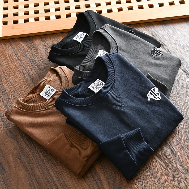 

2023 Spring Winter New Basic Sweatshirts Men Plus Size Soild Color Hoodies High Quality Pullover Fashion Washed Casual Sportwear