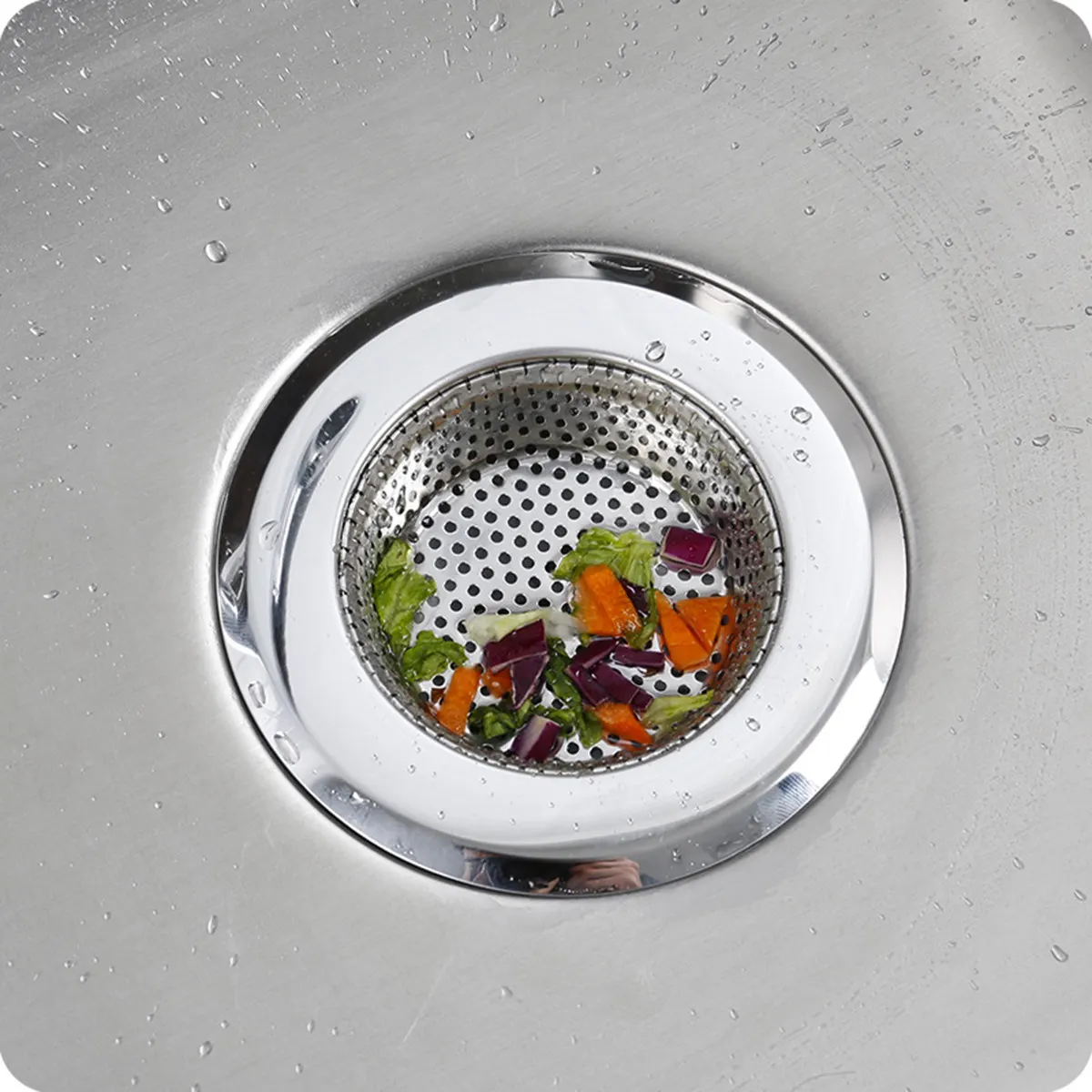 

2Pcs Stainless Steel Sink Strainer Filter Rustproof Mesh Basket Garbage Collector for Kitchen Sink Drain 11.3cm Outer Diameter