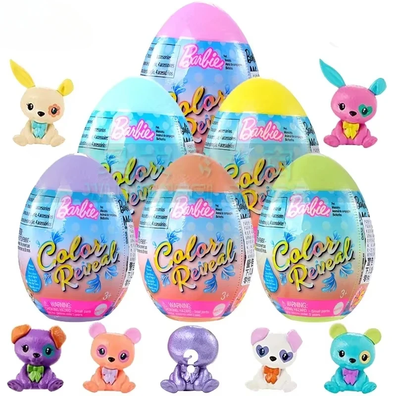 Original Barbie Color revelar huevo de Pascua Cutie cachorro colorido mascota conjunto soluble en agua accesorios decoloración juguetes para niñas regalo