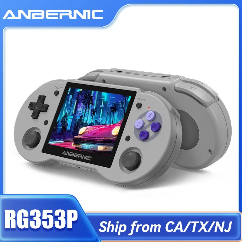 ANBERNIC-consola de juegos portátil RG353P, sistema Linux Android 11, Chip RK3566, 64G, 4452 juegos, compatible con 5G, WiFi 4,2, Bluetooth