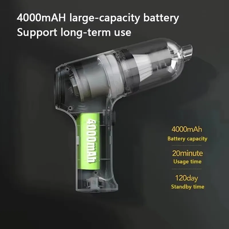 เครื่องดูดฝุ่นในรถยนต์ ฟังก์ชั่นดูดและเป่าลมในตัว เครื่องดูดฝุ่นแบบพกพาสำหรับใช้ในครัวเรือน กำลังสูง ไร้สาย