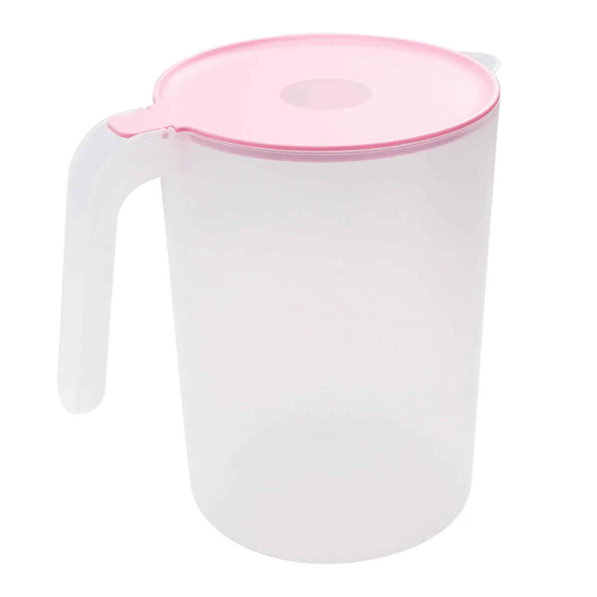 

1pc 2000Ml Large Plastic Beverage Pitcher Cold Water Kettle Juice Pot Handle Easy Open Picnic Pool Party Use Pink