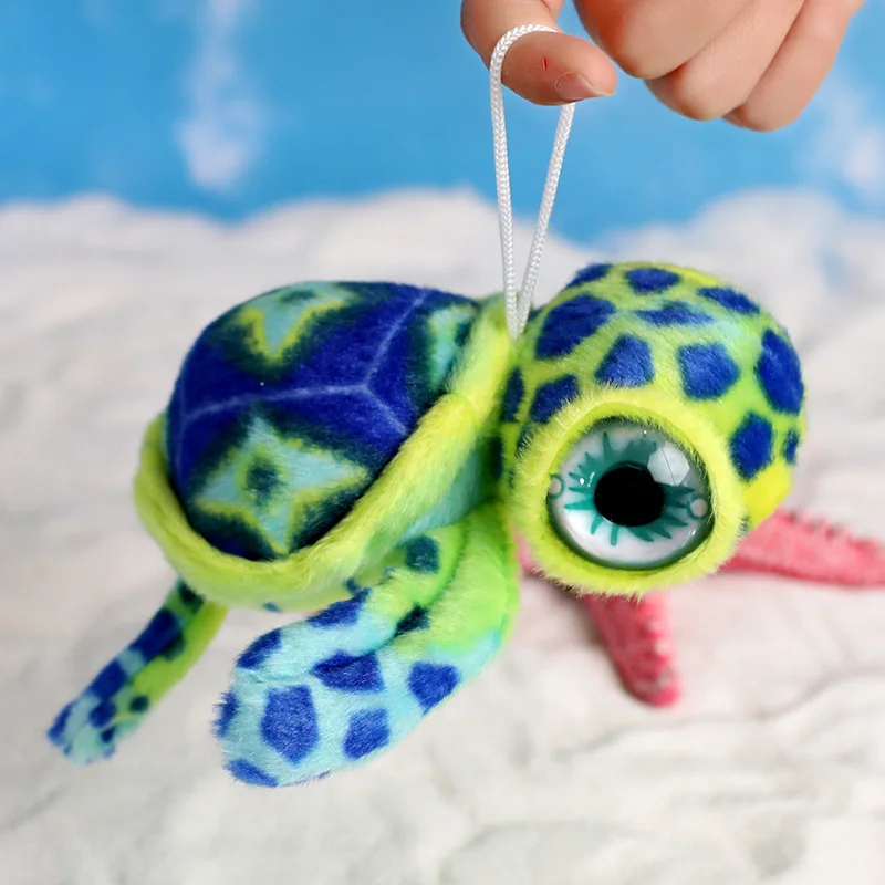 Hot Realistic Tortoise Plush Toys Sea Turtle Soft Cute Keychain Animal Doll Stuffed Keyring Car Bag Pendant Children Gift