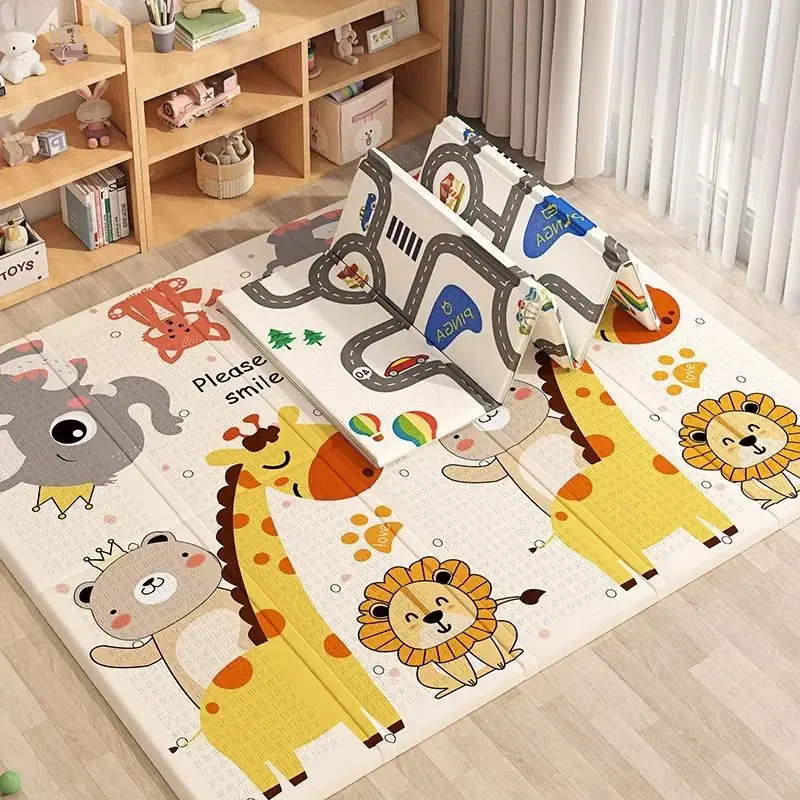 Children's Educational Activity Mat Foldable Double-sided Pattern Baby Play Mat XPE Baby Protection Thickened Cartoon Foam Mat
