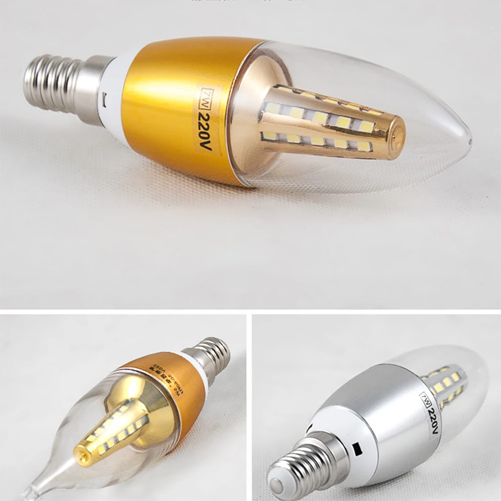 E14 LED Corn Bulbs 7W 220V E14 Base Candelabra Light Bulbs 360-degree Angle Beam LED Candle Bulbs Non-Dimmable for Room