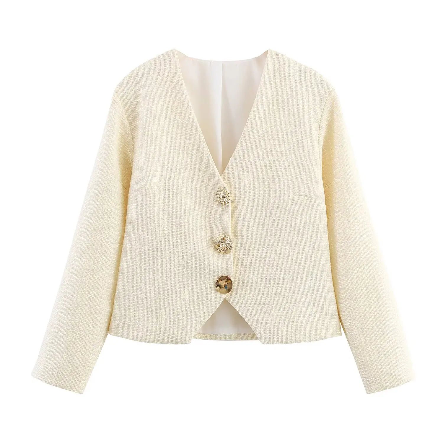 

Small Fragrance Tweed Jacket Coat Women's Spring Autumn Casual Short Coat Solid Outwear High Quality French Vintage Coat
