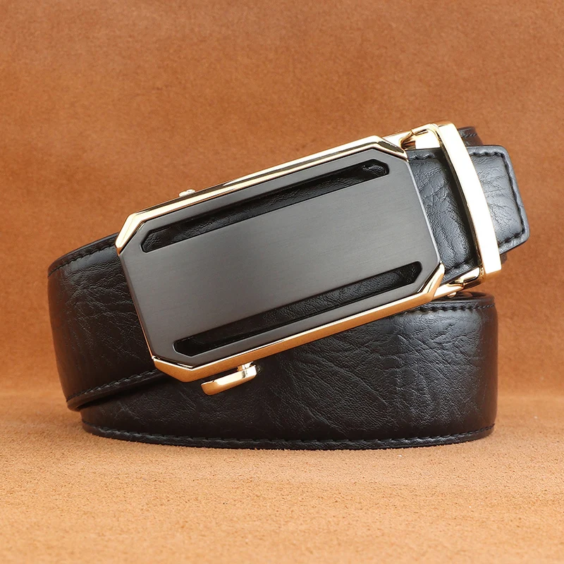 High quality Men's designer belts  classic  automatic buckle  genuine leather  luxury brand  business belt  coffee