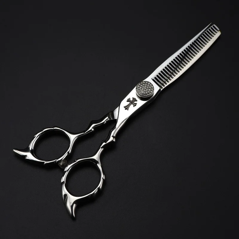 Nepurlson 6 Polegada profissional barbeiro corte de cabelo desbaste ferramenta estilo japão 440c conjunto tesoura cabeleireiro tesouras do salão cabelo