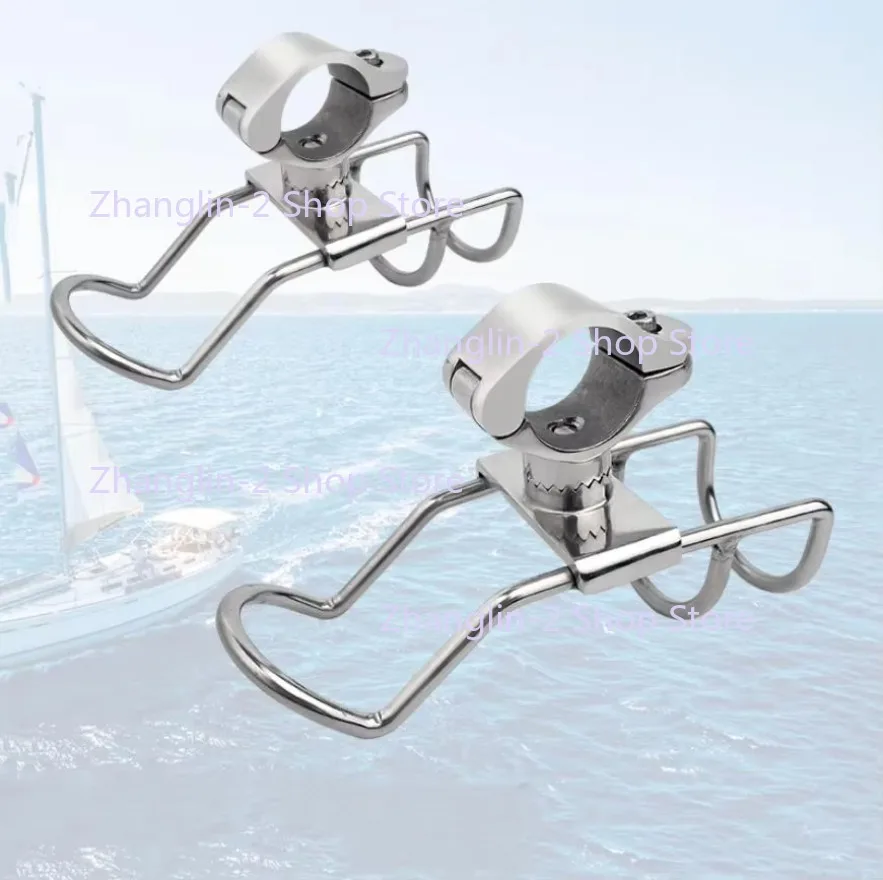 Marine Grade Steel 316 SS Fishing Rod Rack Holder Pole Bracket Support Clamp On Rail Mount 25or 32mm Boat Accessories