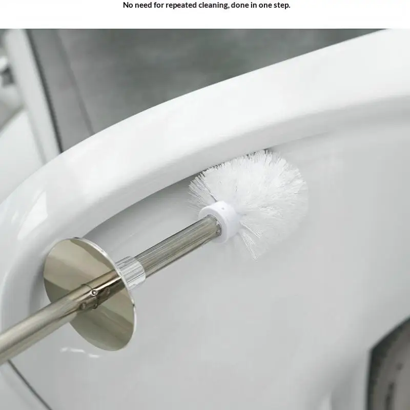 Anti-Tropf-Toilettenbürsten-Set mit stabiler Standbasis, ergonomischem langen Griff, spritzwasserschutz, Badezimmer-Toilettenreinigungswerkzeug für den täglichen Gebrauch. – Detail 7