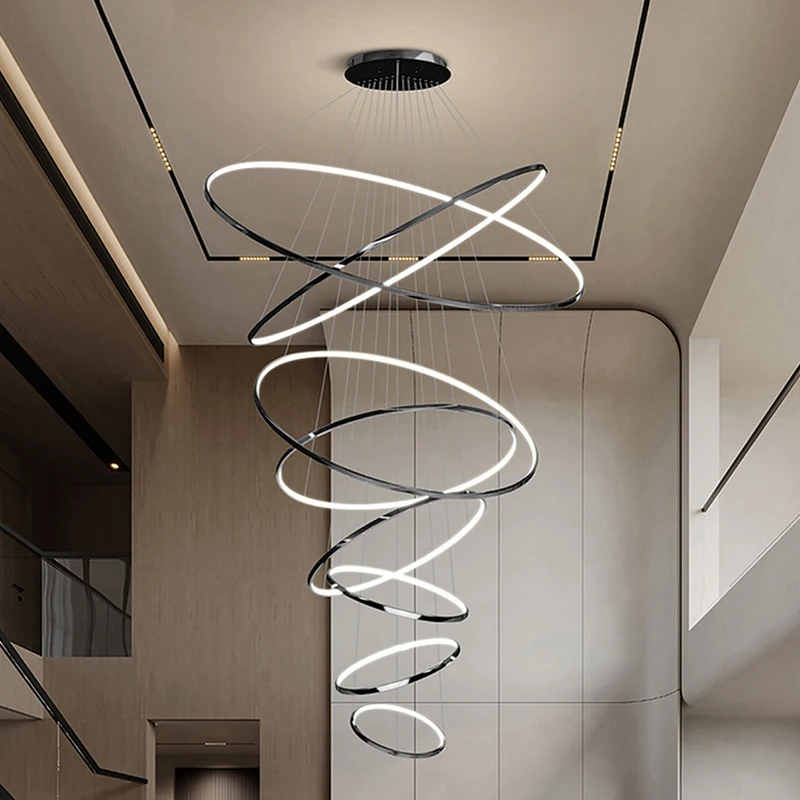 living room decoration Pendant lights Modern dining room lamps for living room smart ring lamp Stair lamp