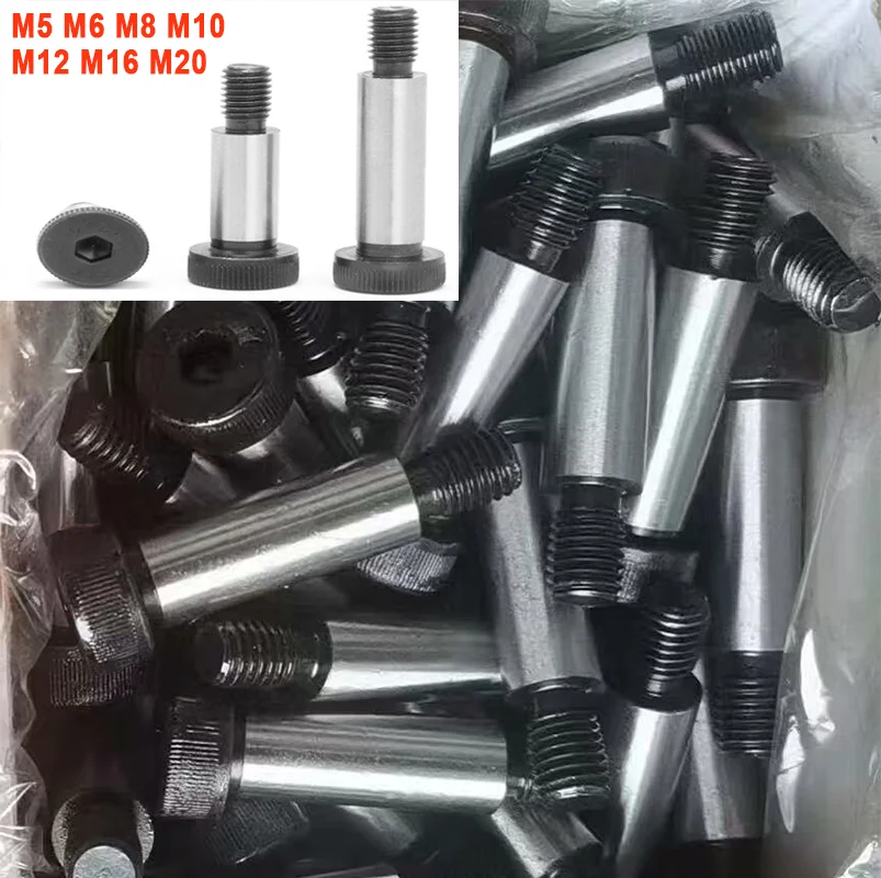 1-5Pcs Grade 12.9 Steel Hex Hexagon Socket Cap Head Shoulder Roller Bearing Screw Bolt M5- M12 M16 M20 Dia 6 6.5 8 10 12 13-25mm