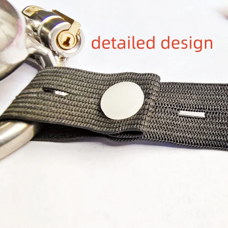 조정 가능한 링 속옷 로프 Les18 + 남성 정조대 안티 오프 장치 탄성 밴드 보조 벨트 음낭 반지 성인 섹스 토이