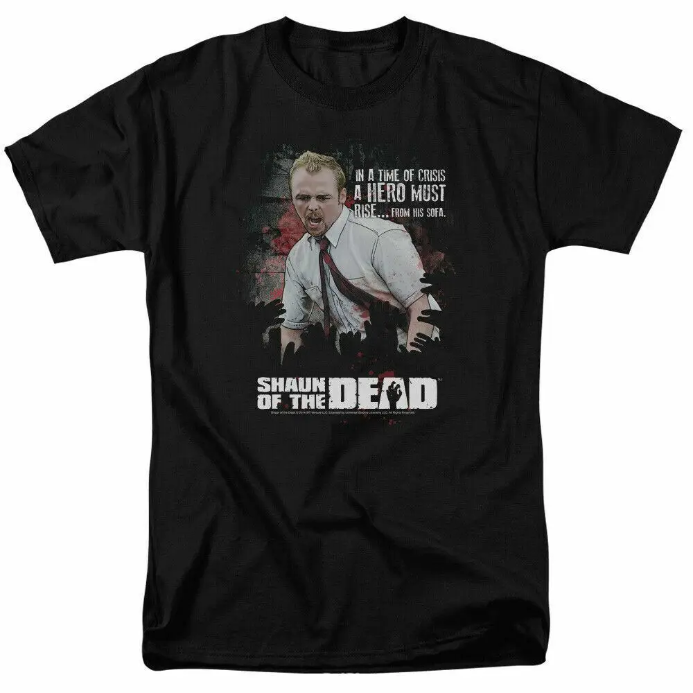 Shaun of the Dead Hero Must Rise T Shirt Mens Licensed Movie Tee Black