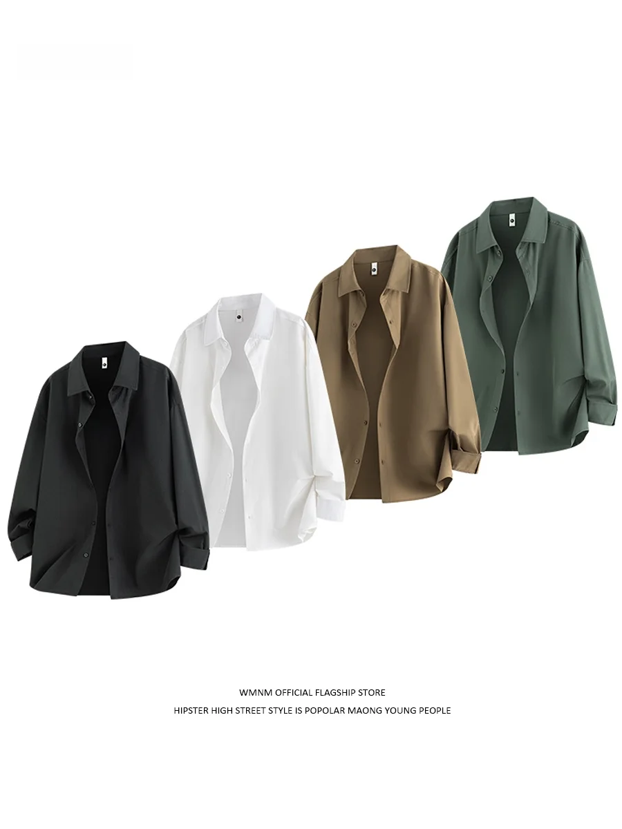 

Мужская рубашка American Sle Long Sve, однотонная, струящаяся, универсальная, повседневная, для работы, весна-осень, премиум-класса, Haome