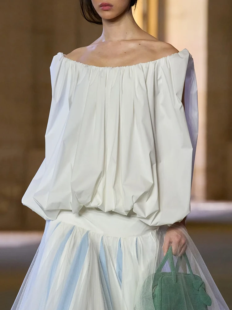 

Double-Layer Ruched Off-Shoulder Top — Elegant Off-Shoulder Sleeveless Women's Top (Summer 2026 New Arrival)