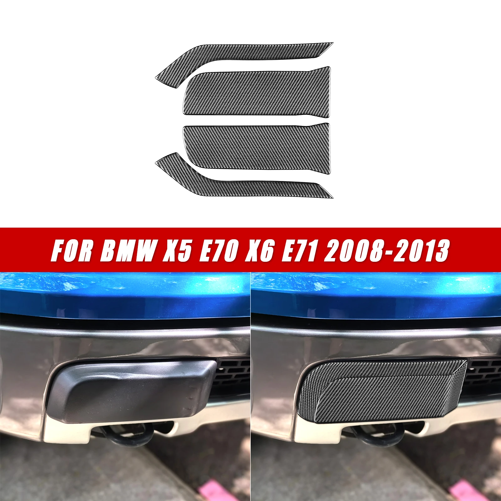 For Ford F-150 Raptor 2009-2014 Car Exterior Trim Accessories Real Soft Carbon Fiber Stickers Front Lip Sides