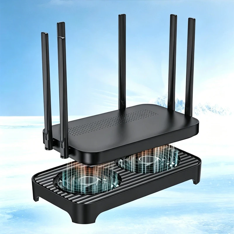 

USB cooling fan Z-X4 router heat sink base 14CM dual fan mini set-top box host bracket