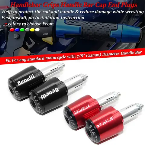 베넬리 TRK 502 502X TNT BN 125 300 600 레온치노 250 500 오토바이 핸들바 그립 바 엔드 캡 22mm 핸들