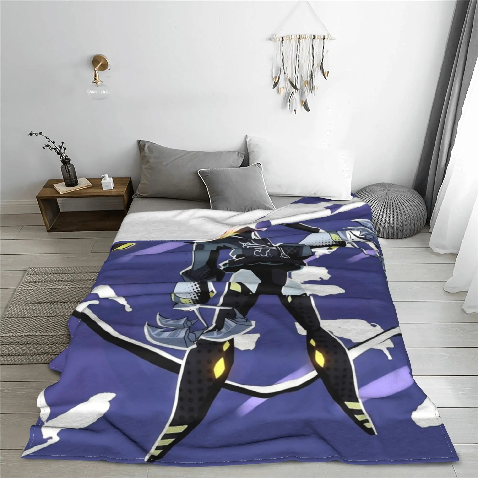 Murder Drones Uzi Cartoon Blanket Flannel All Season Anime Portable Super Soft Throw Blankets for Bedding Office Rug Piece