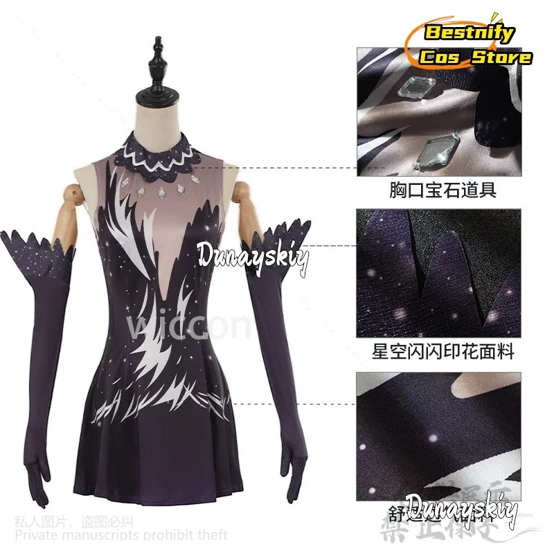 КосплейАниме Медиалист Косплей Камисаки Хикару Костюм Катание на коньках Платье Перчатки Танцевальная одежда Сексуальная каваи Джирай Каэй Парики Кус