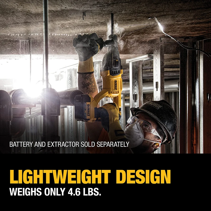 Imagem -05 - Dewalt Tools Dch133 Martelo Rotativo 20v Velocidade Variável Máxima sem Escova Broca D-lidar com Broca Recarregável Industrial Multifuncional