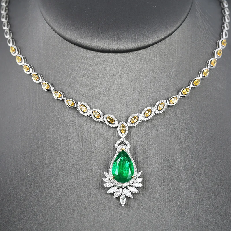 Vintage Chocker Necklace Emerald 100% Real 925 Sterling Silver Party Wedding Pendants Necklaces For Women Engagement Jewelry
