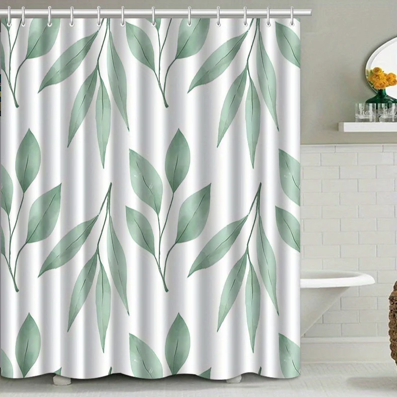 

Занавеска для душа с простым рисунком и принтом, изготовленная из полиэфирной ткани, которую можно стирать в машине, с крючками, подходит для украшения ванной комнаты.