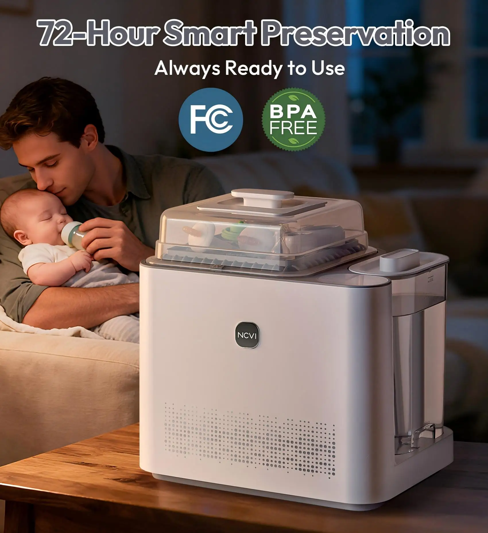 NCVI All-In-One Baby Bottle Washer Sterilizer Dryer Holds 6 Bottles Hospital-Grade Steam Sanitization 39 Jets 7 Modes 72H Storage for Bottles Nipples Pacifiers Pump Parts