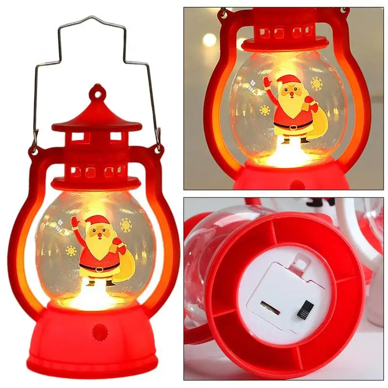 1PC Retro Kerosene Night Light Christmas Decorative Hanging Lantern Fairy Small Oil Lamp For New Year Navidad Home Decoration