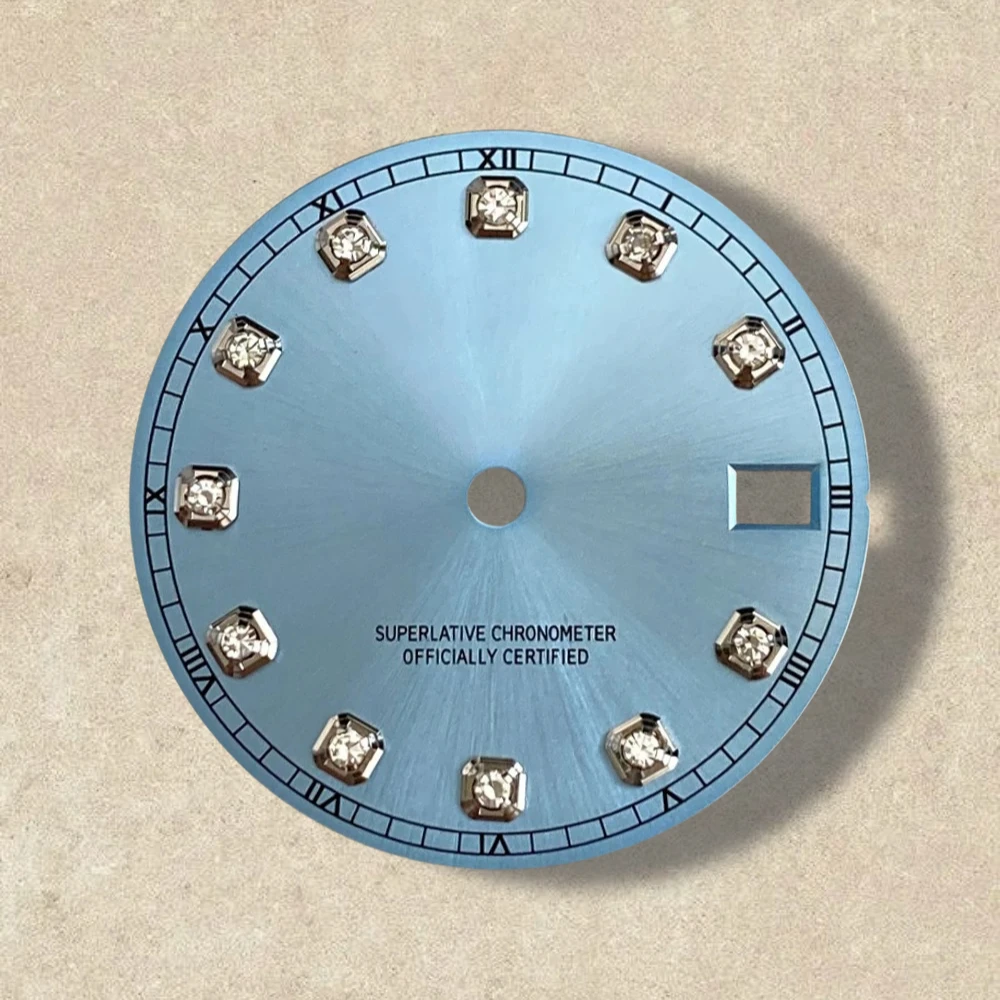 28.5mm S Logo Diamond NH35 Dial Suitable for NH35/NH36 Movement Watch Modification Accessories High Quality NH35 Accessories ﻿