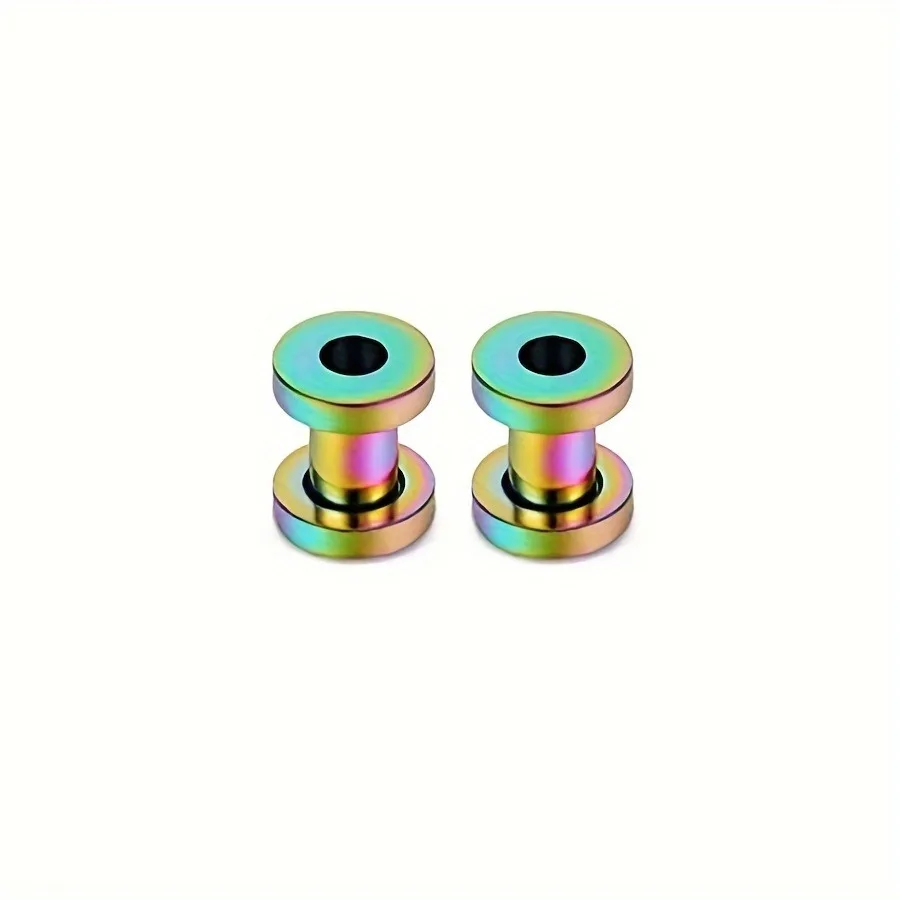 2 stuks 1,2-20 mm roestvrijstalen katrol oor expander voor mannen, dubbel uitlopende tunnel oorbellen, body piercing sieraden unisex - afbeelding 1
