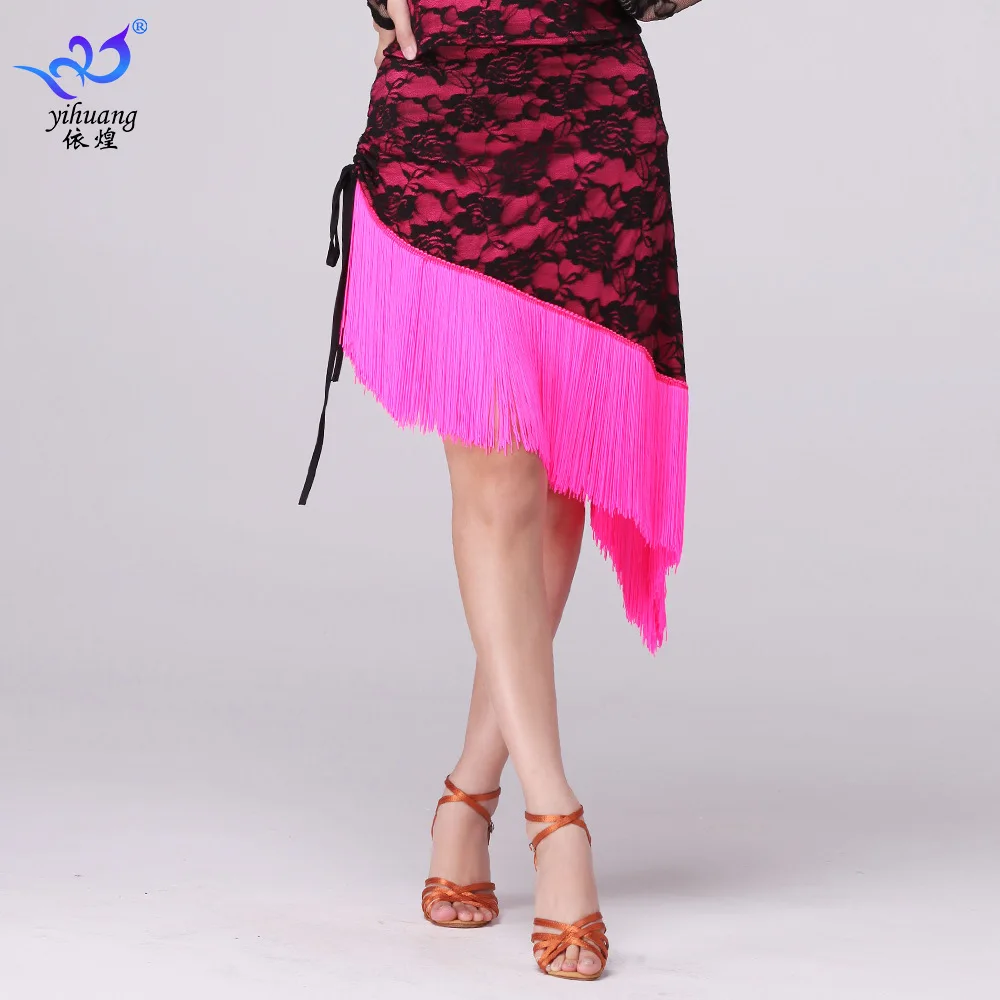

1 шт./лот, женская модная кружевная юбка для латинских танцев, женская юбка с кисточками и треугольной бахромой, танцевальная юбка ча-ча