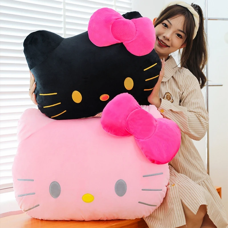 

60cm Sanrio Hello Kitty Plush Toy Cute Large Size Sofa Cushion Throw Pillow Cartoon Kt Cat Plushies Soft Stuffed Doll Girls Gift
