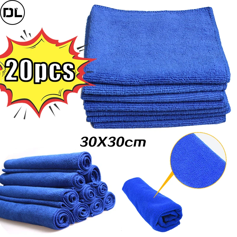 

20pcs Microfiber Towels Car Wash Drying Cloth Towel Household Cleaning Cloths Auto Detailing Polishing Cloth Home Clean Tools