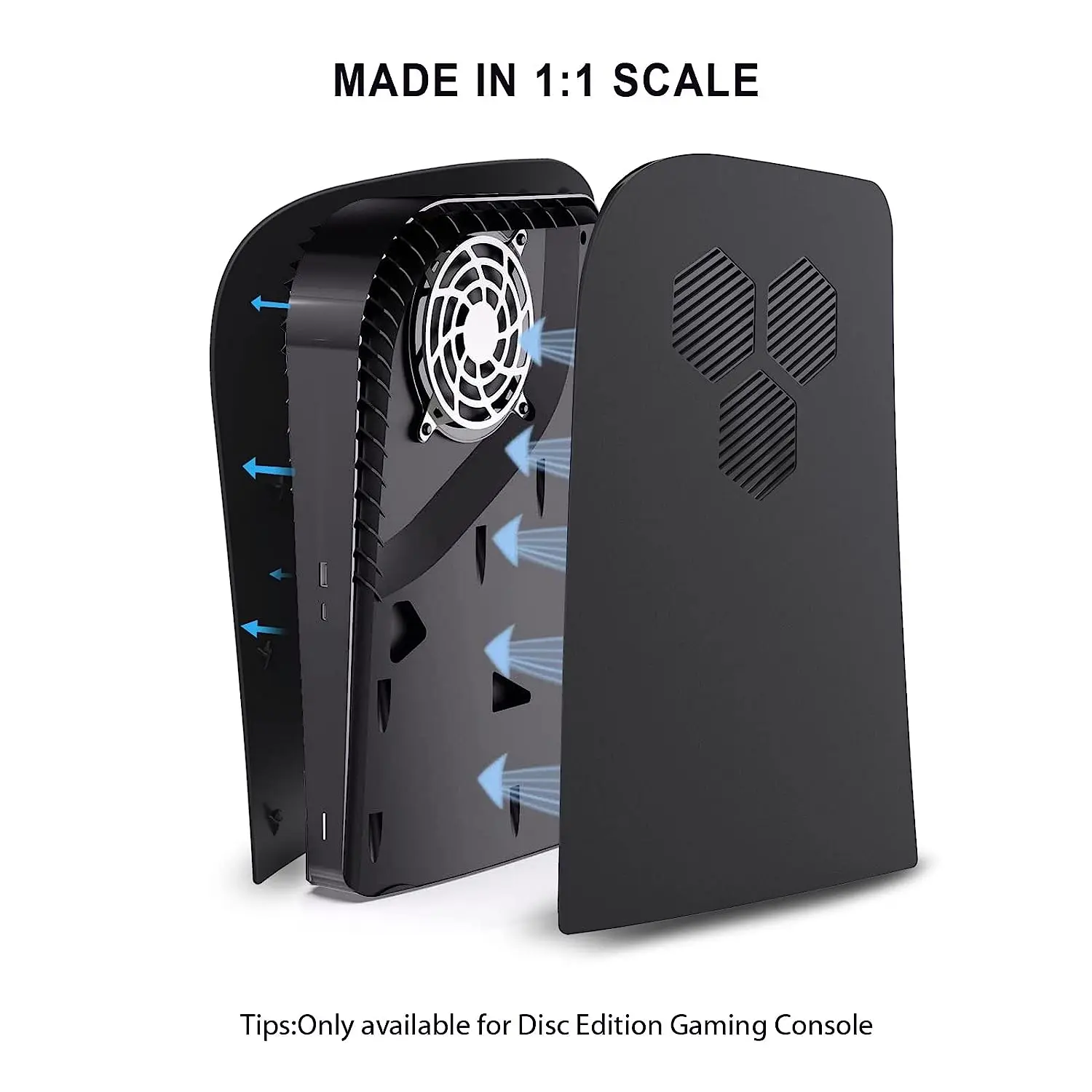 PS5 Faceplate Replacement Side Shell ABS Case Cover with Cooling Vent Face Plate for Playstation 5 Disc Edition Hard Shockproof