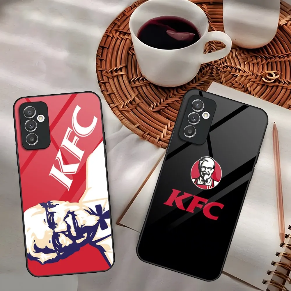 Чехол для телефона K-KFC Fried Chicken Food для Samsung S30 S23 S21 S20 S22 M51 M40 Note 20 10 Pro Ultra Plus, стеклянный дизайн, задняя крышка