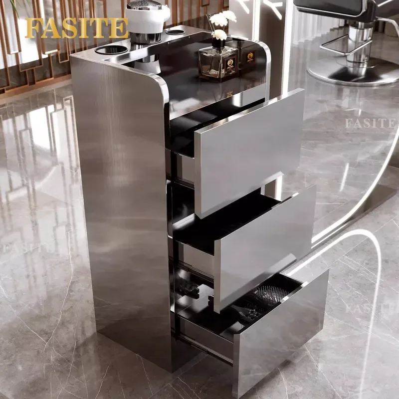 For Hair Tool Cabinet Stainless Steel Multi Layer Storage Barber Shop Hair Cutting Organizer Durable Space Saving