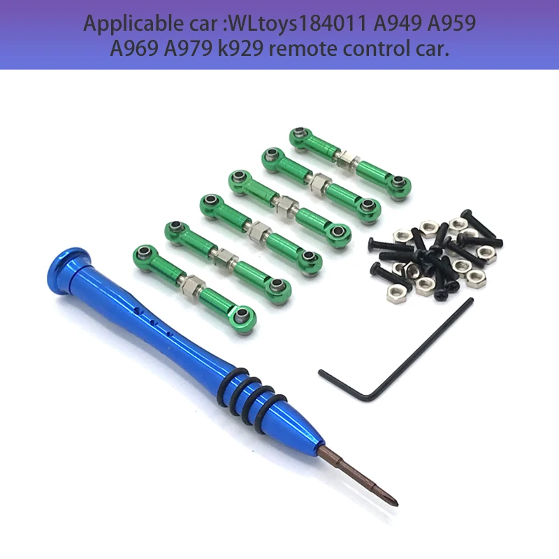 WLtoys184011 K929 A949 A959 A969 A979 Control remoto para coche, accesorios de actualización de modificación de Metal, varilla de tracción ajustable