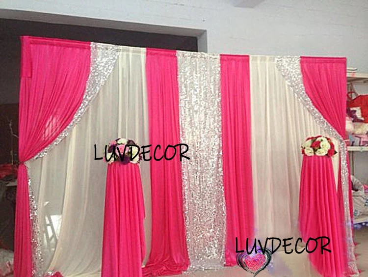 Wedding Backdrop Curtain Sequin Panels Baby Shower Birthday Party Curtains Decoration Anniversaire Shimmer Wall Drapery Mariage