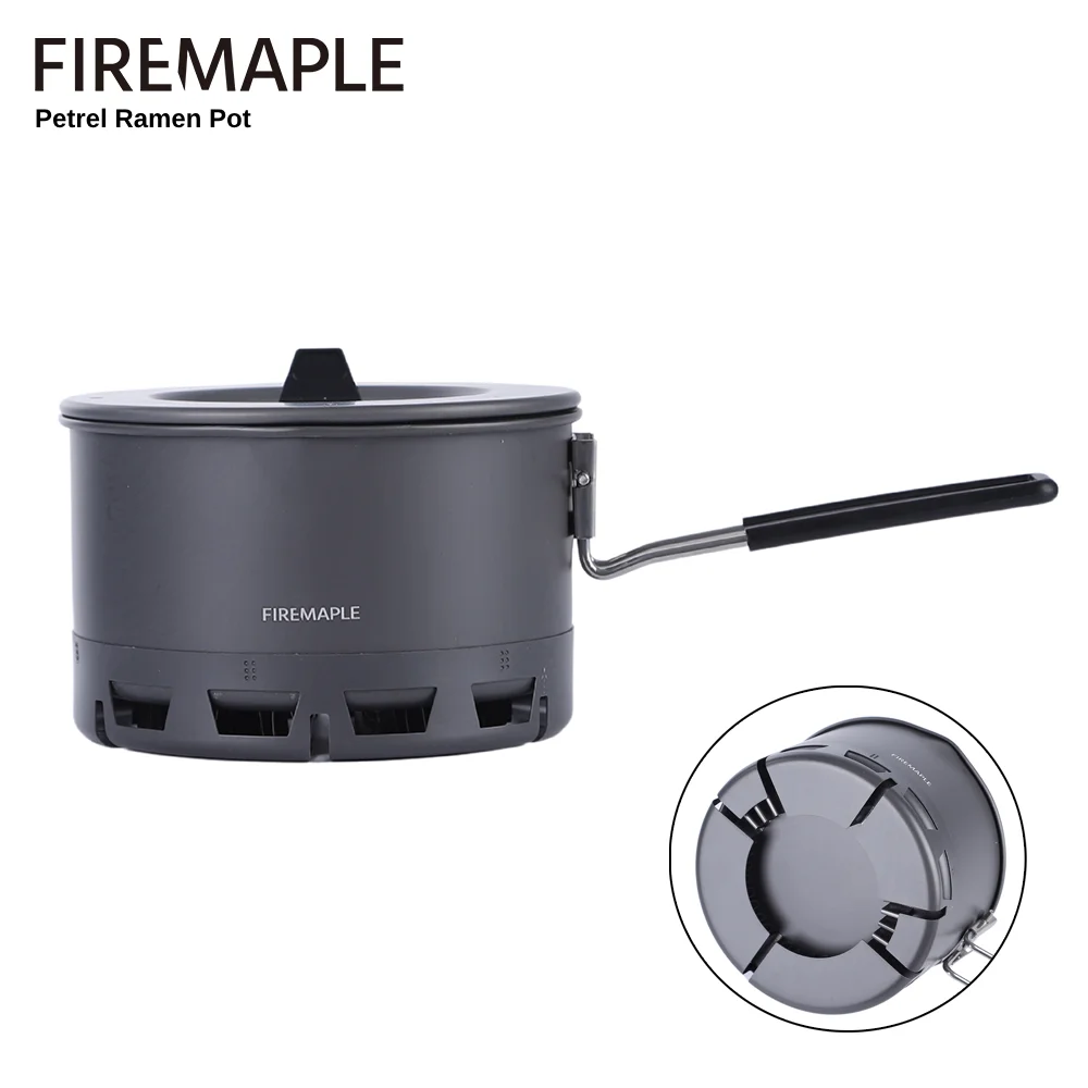 Olla Ramen Petrel de arce de fuego, intercambiador de calor ultraligero, olla portátil ligera para senderismo, viajes, Camping, mochilero
