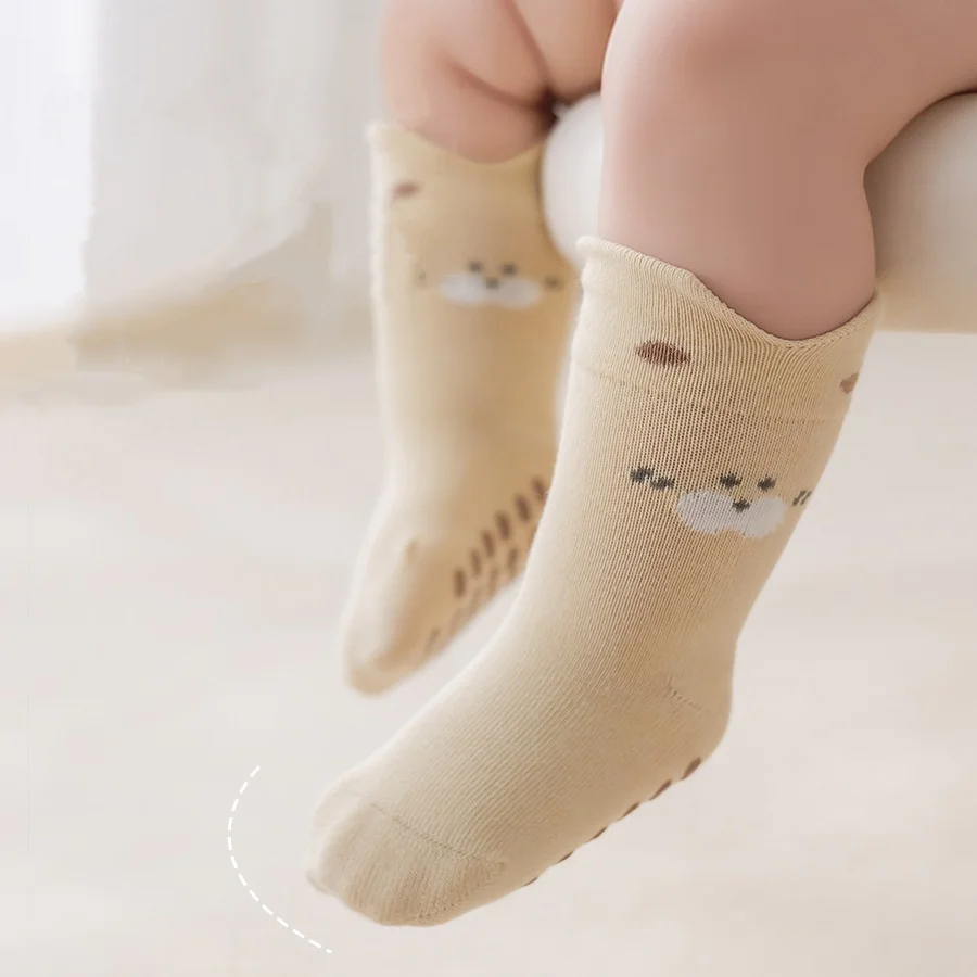 Baby Floor Sock With Anti Slip Spring Autumn Infant Toddler Non-Slip Walking Socks Children Cartoon Cotton Socks For Boys Girls